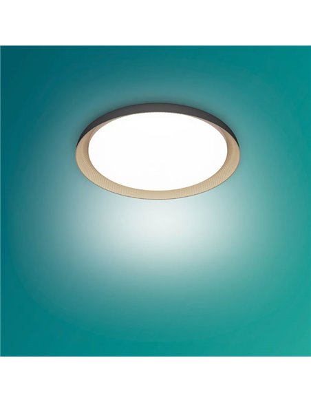 PEBBLO Plafonnier LED Ultra Efficace 10W, 2700K/4000K, Superslim Noir