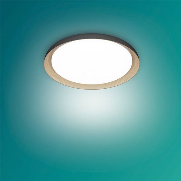 PEBBLO Plafonnier LED Ultra Efficace 10W, 2700K/4000K, Superslim Noir