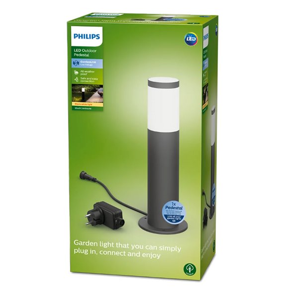 Balise d'extérieur LED pour chemins 6 W 2700K Anthracite, Basse tension étanche