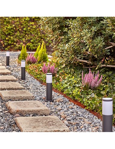 Pack de 3 Balizas LED de exterior para caminos  3W 2700K Antracita, Baja tensión estanco al agua