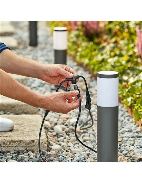 Pack de 3 Balizas LED de exterior para caminos  3W 2700K Antracita, Baja tensión estanco al agua