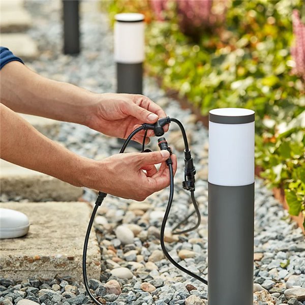 Pack de 3 Balizas LED de exterior para caminos  3W 2700K Antracita, Baja tensión estanco al agua