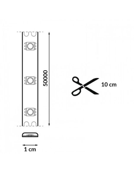 Medidas Tira LED Cob 220V AC COB 10W/m Enlazable 50M – IP65, 3M Autoadhesivo, Temperaturas de Color Variadas Cobpoint