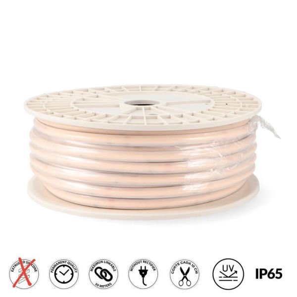 Ruban LED 220V AC COB 15W/m Raccordable 50M – IP65, M LEDME, 3M Auto-adhésif, Dimmable coupé tous les 4,5cm Cobpoint