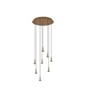 Lámpara de techo con 8 Luces LED Colgantes de cristal ANDRÓMEDA en forma de lágrima, oro 40W 3000K 4000Lm, base redonda