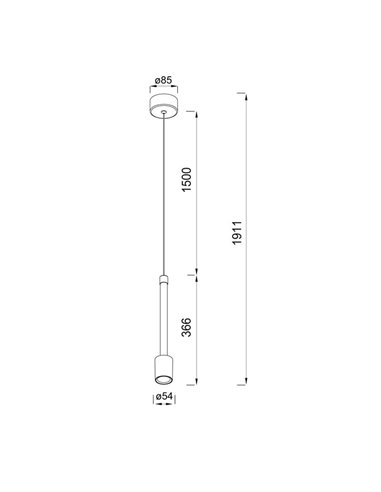 Lámpara Colgante LED FUGAZ con iluminación vertical 7W 3000K 960Lm Blanco