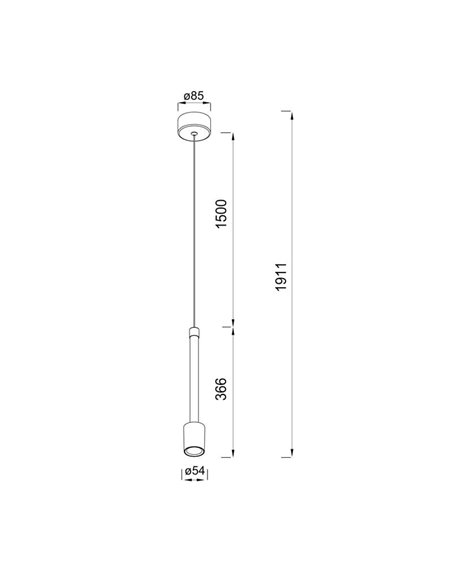Lámpara Colgante LED FUGAZ con iluminación vertical 7W 3000K 960Lm Blanco