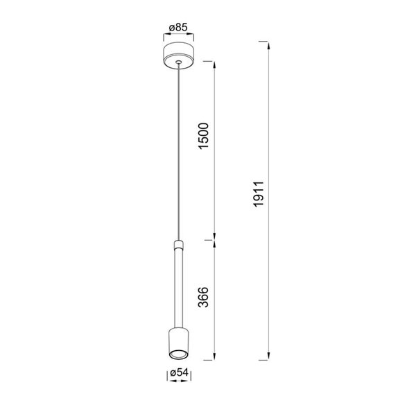 Lámpara Colgante LED FUGAZ con iluminación vertical 7W 3000K 960Lm Blanco
