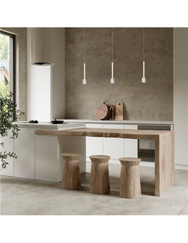 FUGAZ Candeeiro suspenso LED com iluminação vertical 7W 3000K 960Lm Branco