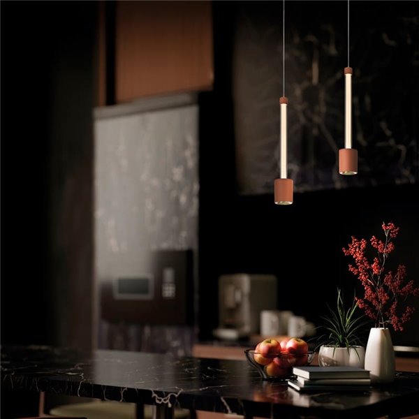 FUGAZ Candeeiro suspenso LED com iluminação vertical 7W 3000K 960Lm Ouro