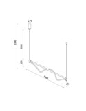 Lámpara Colgante con barra horizontal LED y manguera flexible de luz FUGAZ, 145,5cm de largo 38W 3000K negro