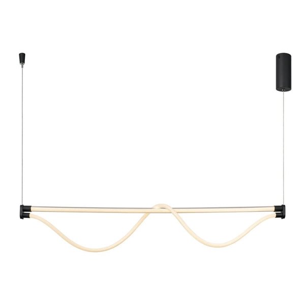 Lámpara Colgante con barra horizontal LED y manguera flexible de luz FUGAZ, 145,5cm de largo 38W 3000K negro