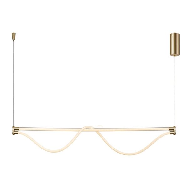 Lámpara Colgante con barra horizontal LED y manguera flexible de luz FUGAZ, 145,5cm de largo 38W 3000K oro