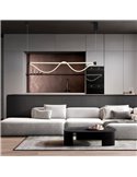 Lámpara Colgante con barra horizontal LED y manguera flexible de luz FUGAZ, 145,5cm de largo 38W 3000K oro