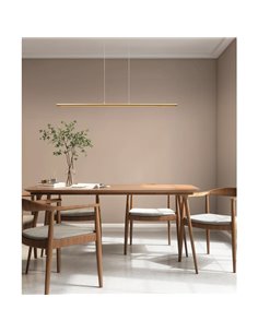 Lámpara LED colgante LINEAL 122,20cm de largo, 38W 3000K Oro 2