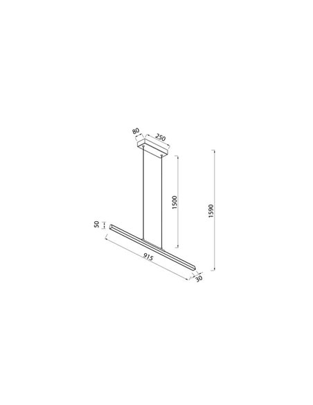Lámpara de techo LED colgante con luz arriba y abajo LINEAL, 91,5cm de largo, 36W 3000K blanco