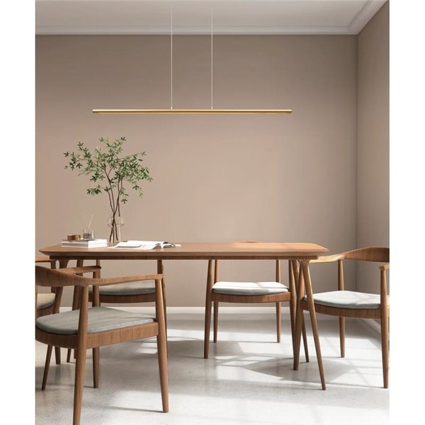 Candeeiro de teto suspenso LED com luz ascendente e descendente LINEAR, 91,5 cm de comprimento, 36W 3000K branco