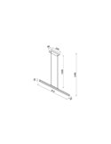 Lámpara de techo LED colgante con luz arriba y abajo LINEAL, 91,5cm de largo, 36W 3000K negro