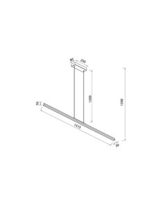 Lámpara de Techo LED Colgante extra larga, con luz arriba y abajo LINEAL, 151,5cm de largo,  54W 3000K Blanco 2