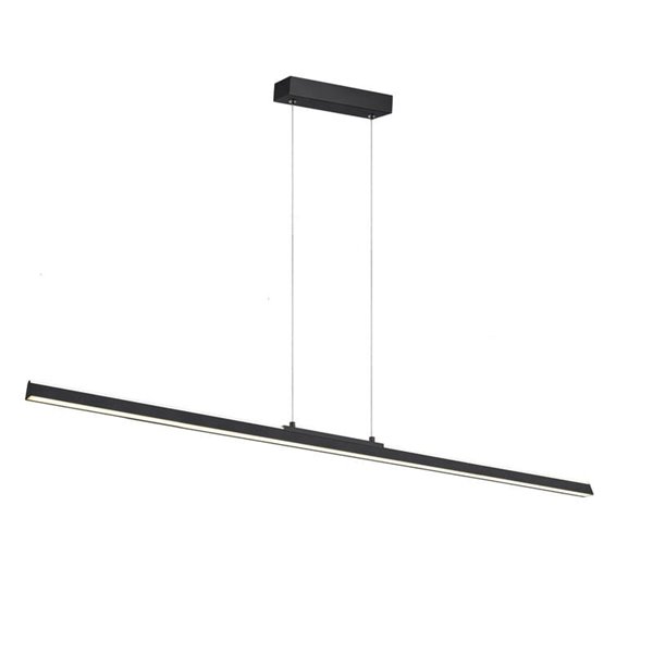 Candeeiro de teto suspenso LED extra longo, com luz LINEAR ascendente e descendente, 151,5cm de comprimento, 54W 3000K Preto