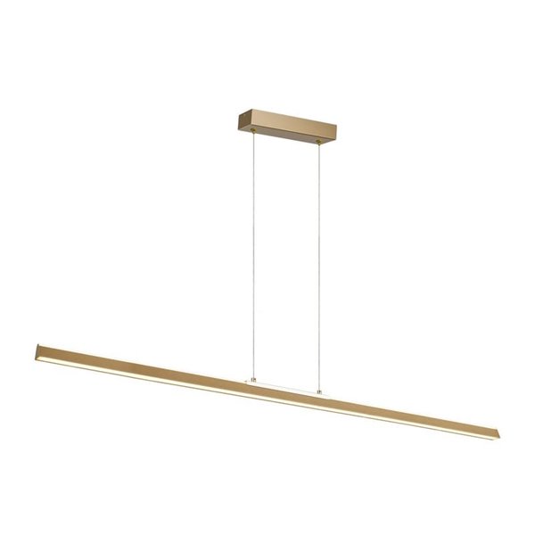 Plafonnier suspendu LED extra long, avec lumière LINÉAIRE haut et bas, 151,5 cm de long, 54 W, or 3000 K