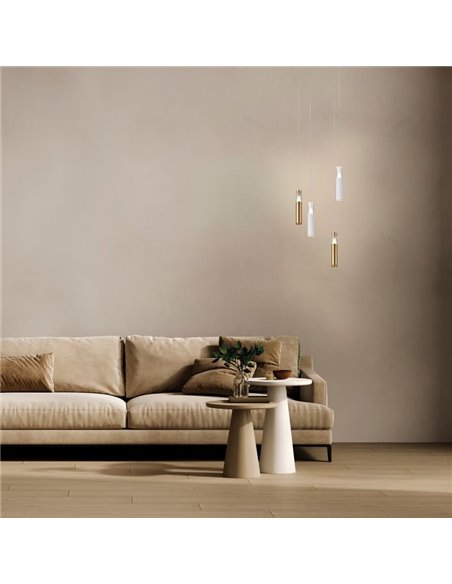 Candeeiro Suspenso LED Branco SPARK com Detalhe Triangular Iluminado, 7W 3000K 1000Lm