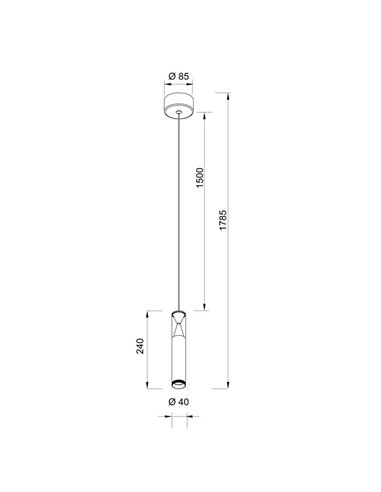 SPARK Lampe à Suspension LED Noire avec Détail Triangulaire Lumineux, 7W 3000K 1000Lm