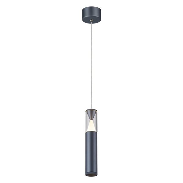 Lámpara Colgante LED SPARK gris oscuro, con Detalle Triangular Iluminado, 7W 3000K 1000Lm