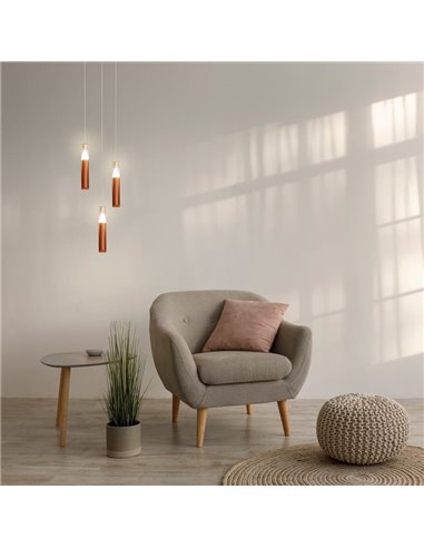 Lámpara Colgante LED SPARK gris oscuro, con Detalle Triangular Iluminado, 7W 3000K 1000Lm