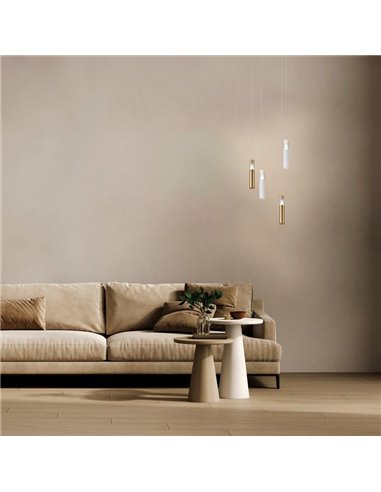 Candeeiro suspenso LED SPARK cinzento escuro, com detalhe triangular iluminado, 7W 3000K 1000Lm