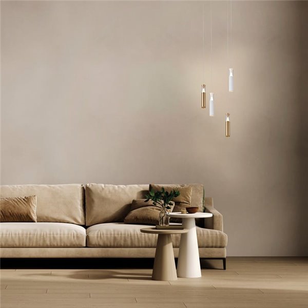 Lampe à suspension LED SPARK gris foncé, avec détail triangulaire lumineux, 7W 3000K 1000Lm