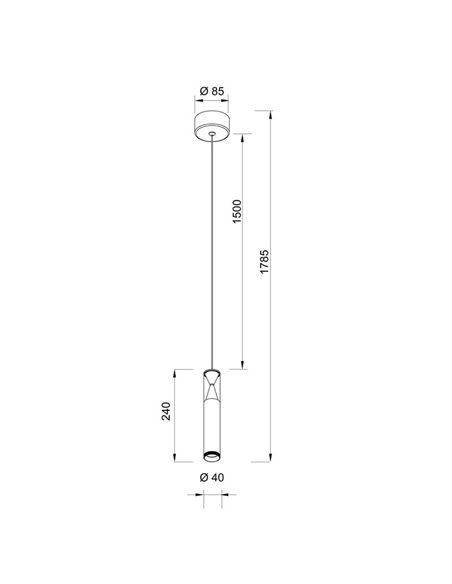 Lámpara Colgante LED SPARK oro rosado, con Detalle Triangular Iluminado, 7W 3000K 1000Lm
