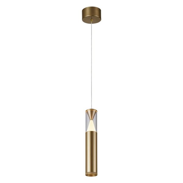Lámpara Colgante LED SPARK oro, con Detalle Triangular Iluminado, 7W 3000K 1000Lm