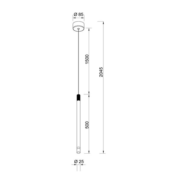 Lámpara de techo Colgante LED minimalista MOANA con detalle iluminado 7W 3000K negro