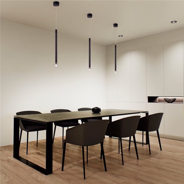 Lámpara de techo Colgante LED minimalista MOANA con detalle iluminado 7W 3000K gris oscuro