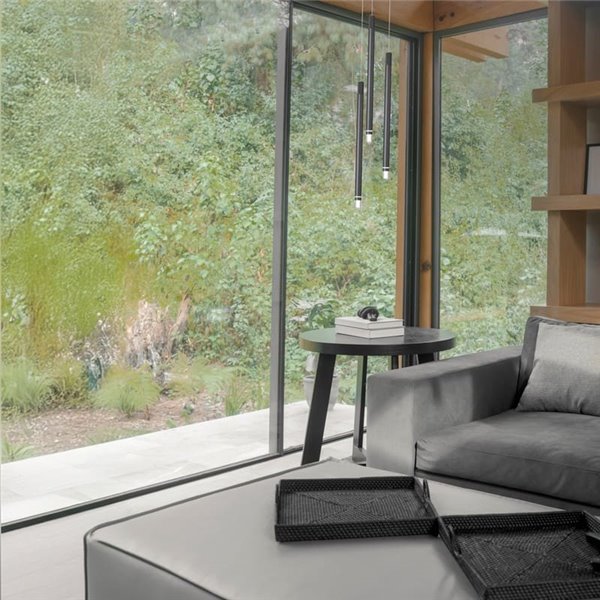 Luminária pendente LED minimalista em ouro rosa MOANA com detalhe iluminado 7W 3000K