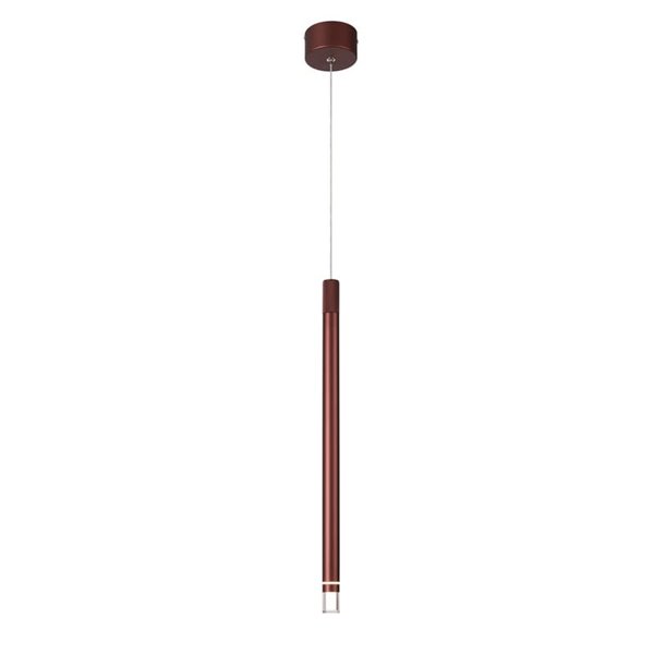 Luminária pendente LED minimalista em ouro rosa MOANA com detalhe iluminado 7W 3000K