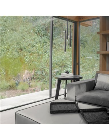 Lámpara de techo Colgante LED en latón minimalista MOANA con detalle iluminado 7W 3000K