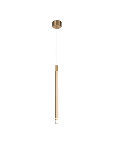 Lámpara de techo Colgante LED en latón minimalista MOANA con detalle iluminado 7W 3000K