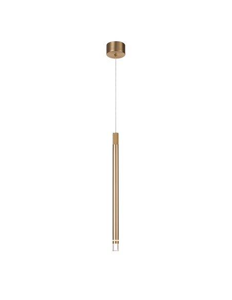 Lámpara de techo Colgante LED en latón minimalista MOANA con detalle iluminado 7W 3000K
