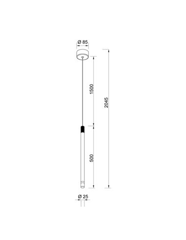 Lámpara de techo Colgante LED en latón minimalista MOANA con detalle iluminado 7W 3000K