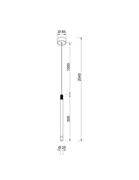 Lámpara de techo Colgante LED en latón minimalista MOANA con detalle iluminado 7W 3000K