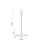 Lámpara Colgante LED regulable en altura LIDIA 12W 3000K Negro