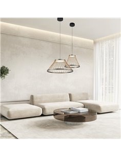 Lámpara Colgante con base LED de 20W SPIDER Ø40cm, enrejado en hilos 3000K Gris 2