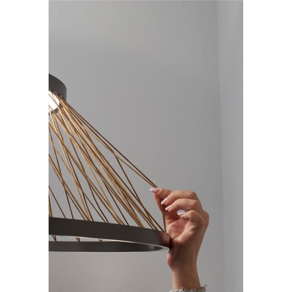 Suspension avec socle LED SPIDER 20W Ø40cm, treillis en fil gris 3000K