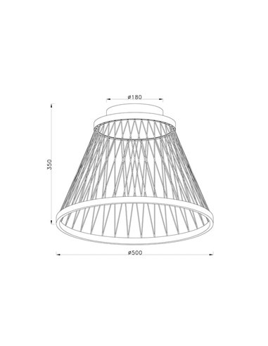 Plafón con base LED de 43W SPIDER Ø50cm, enrejado en hilos 3000K 5700Lm Gris