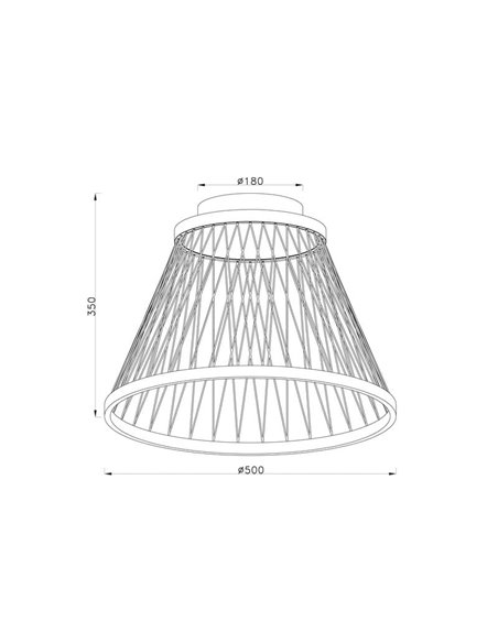 Candeeiro de teto com base LED SPIDER 43W Ø50cm, treliça de arame 3000K 5700Lm Cinzento
