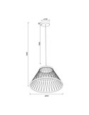 Lámpara Colgante con base LED de 43W SPIDER Ø60cm, enrejado en hilos 3000K Gris
