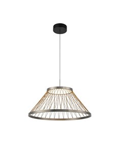 Suspension avec socle LED SPIDER 43W Ø60cm, treillis en fil gris 3000K