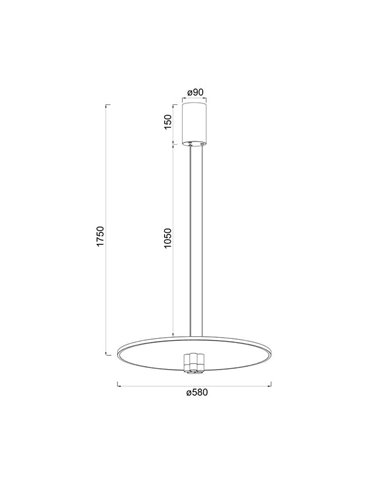 Lámpara Colgante LED elgante NÓMADA Negra y Oro, diseño circular, 42W 3000K 5200Lm